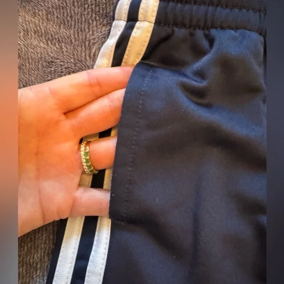 Kids Navy Adidas Track Pants - Picture 3 of 6